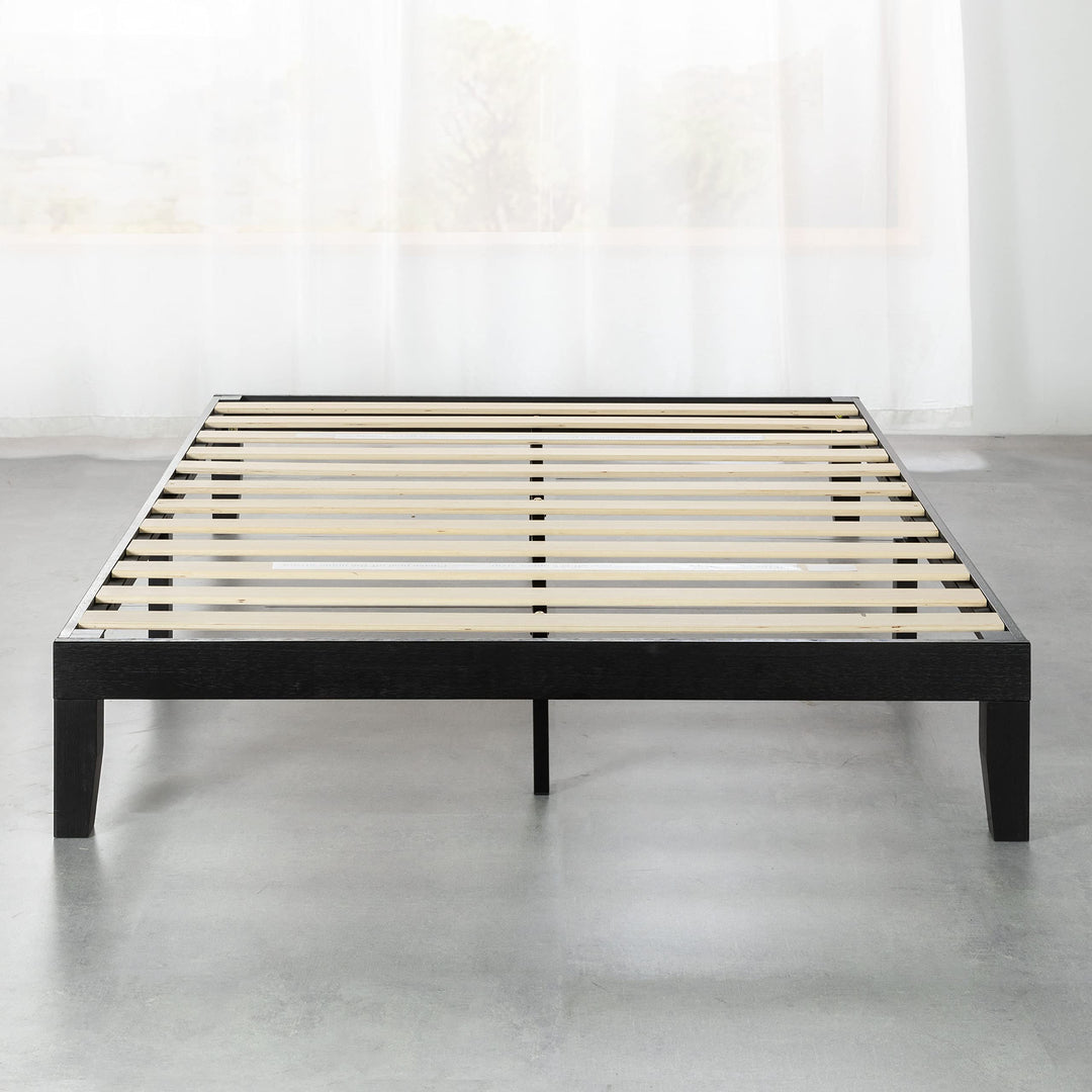 Mellow Naturalista Classic 12 Inch Solid Wood Platform Bed with Wooden Slats