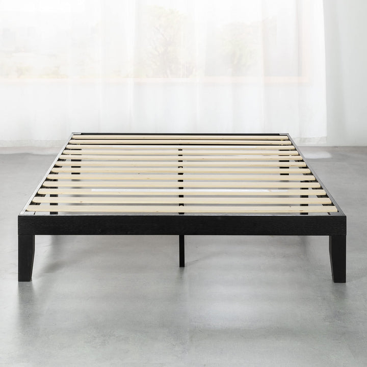 Mellow Naturalista Classic 12 Inch Solid Wood Platform Bed with Wooden Slats
