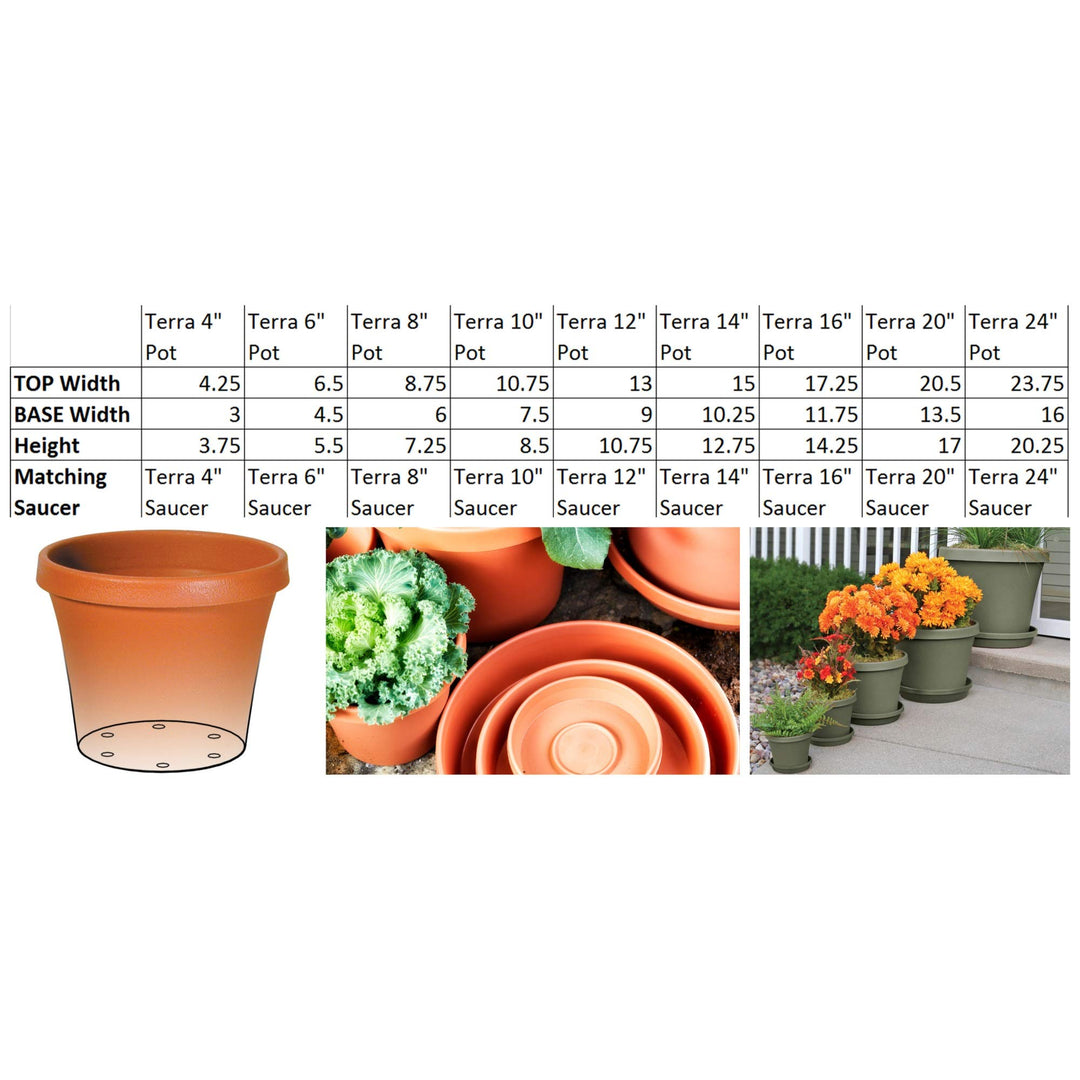 Bloem Terra Pot Planter - 24" - Living Green - Diamond Home USA