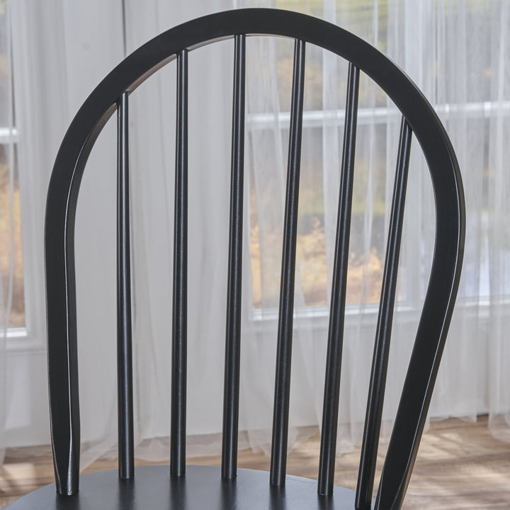 Christopher Knight Home eclan Farmhouse Cottage High Back Spindled Rubberwood Black - Diamond Home USA