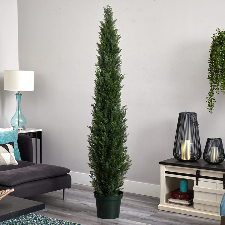 Nearly Natural Cedar Pine Artificial Tree 7ft Green - Diamond Home USA