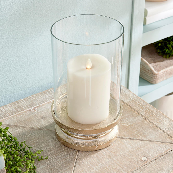 Footed Hurricane Small Gold - Diamond Home USA