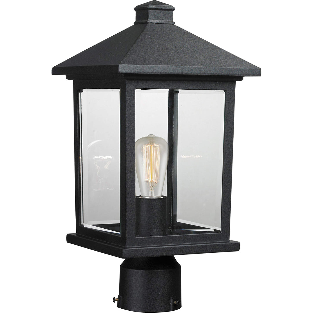 1-Light Black Post Mount