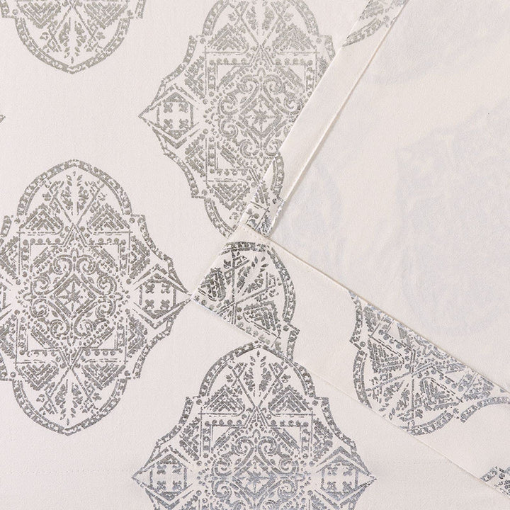 Exclusive Home Augustus Metallic Light Filtering Grommet Top Curtain Panel 54X108 - Off-White