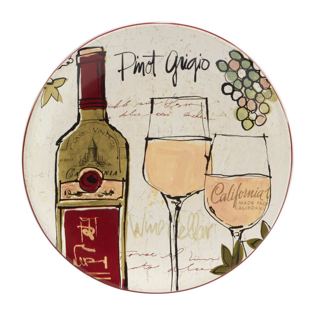 Wine Country 9" Salad/dessert Plates Set Of 4 2 Assorted Designs X 1" Beige - Diamond Home USA