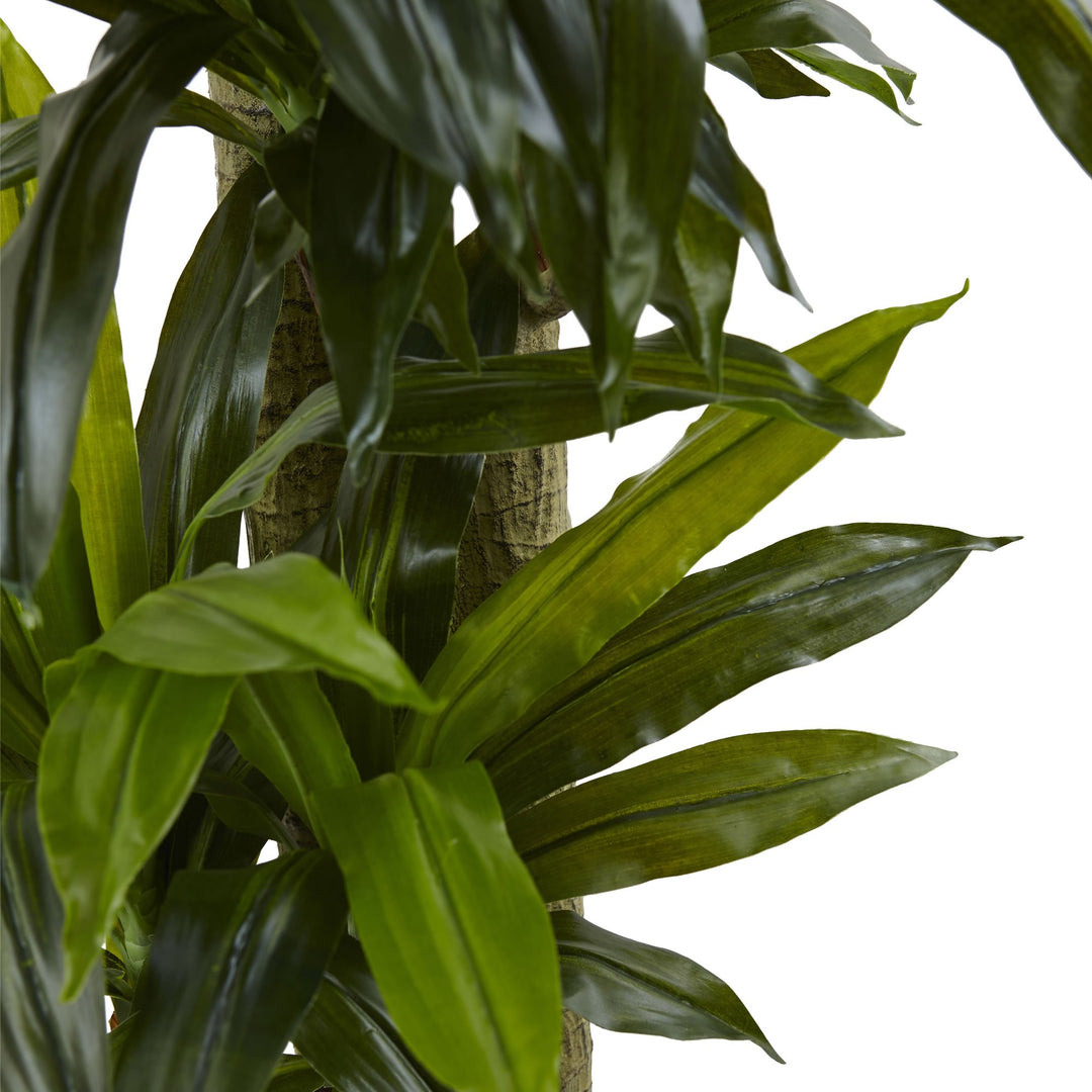 Nearly Natural 5.5ft. Corn Stalk Dracaena with Black Wash Planter - Diamond Home USA