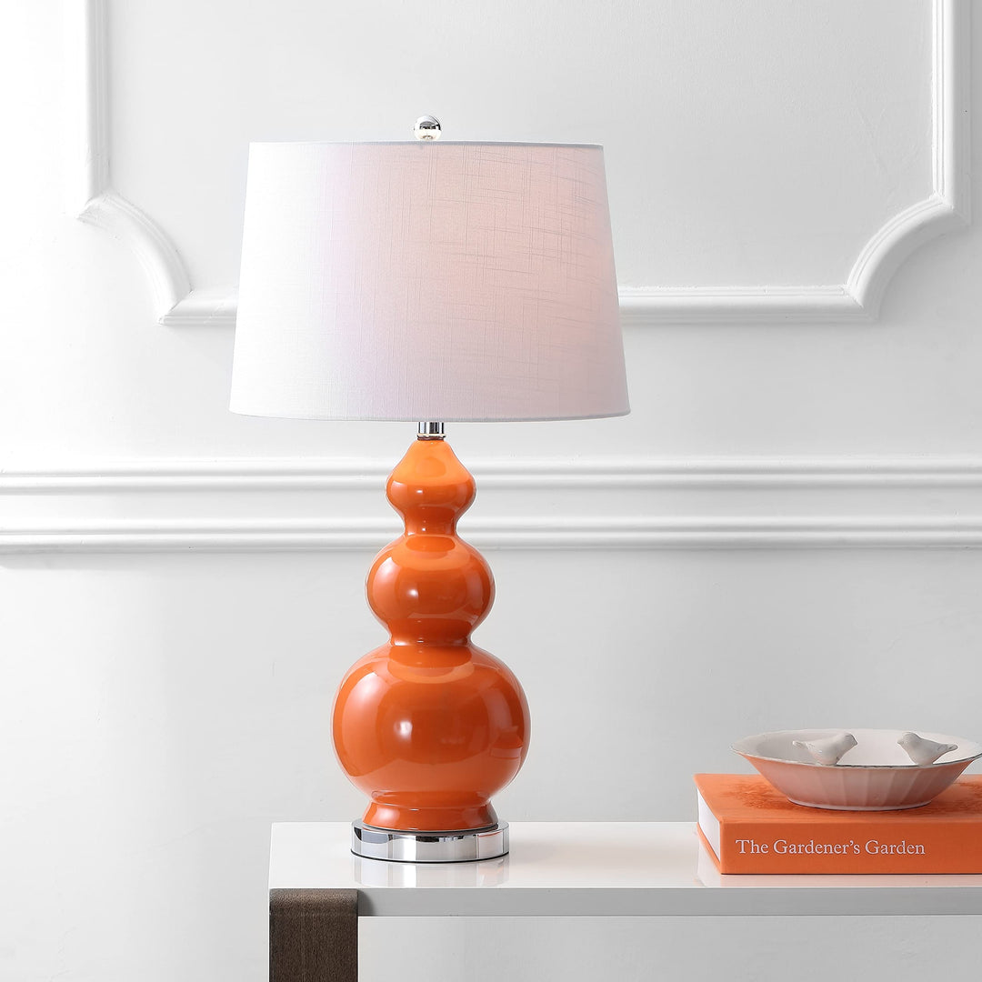 27.5" eramic Led Table Lamp oral Orange Glam Mid-entury Modern ontemporary