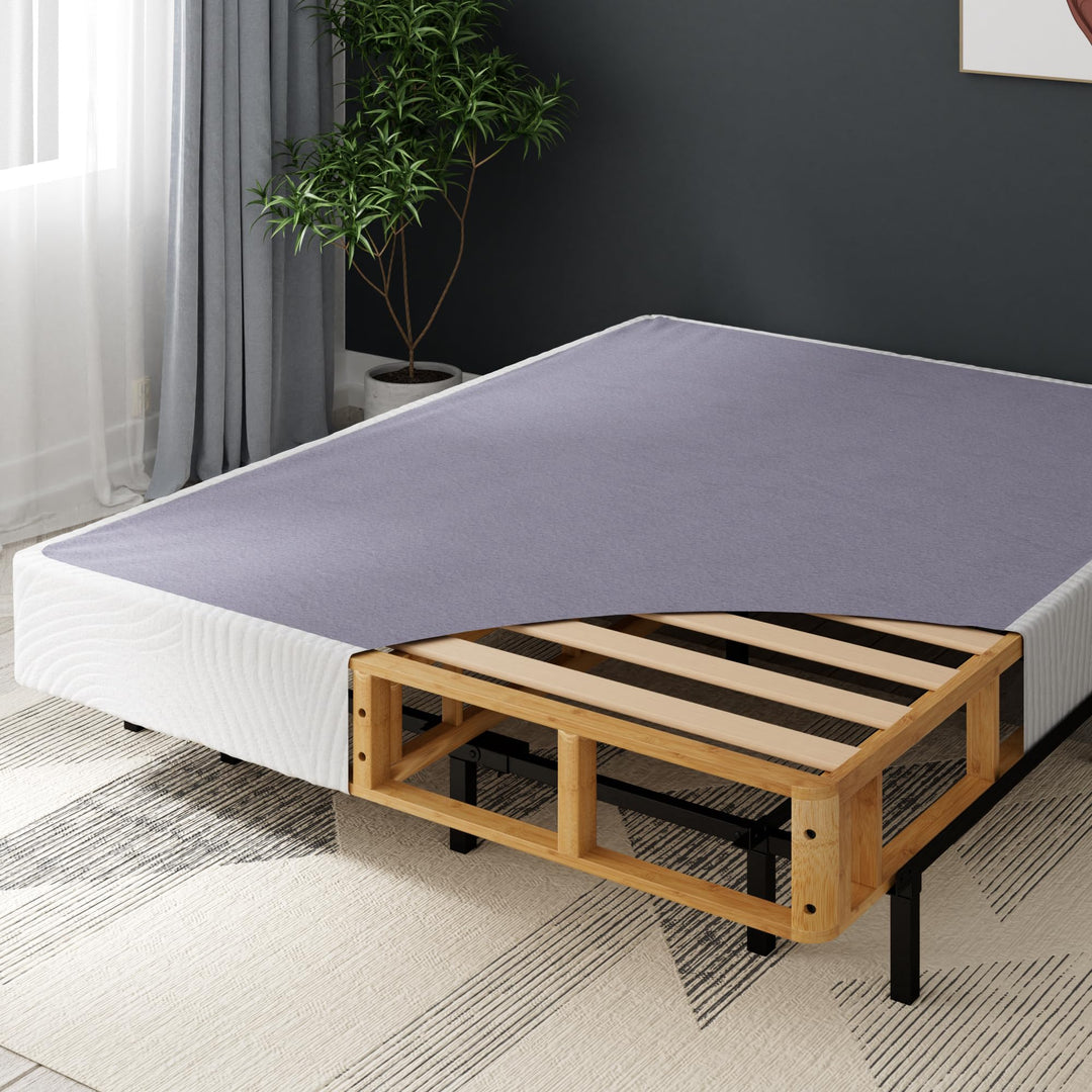 ZINUS Edgar 8 Inch Bamboo Box Spring Mattress Foundation Sturdy Bamboo Structure Queen