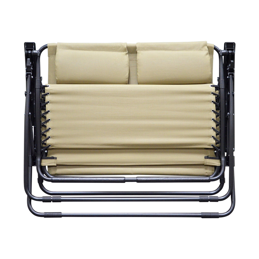 Caravan Sports ZGL01151 Zero Gravity Chair Beige Loveseat One Size - Diamond Home USA
