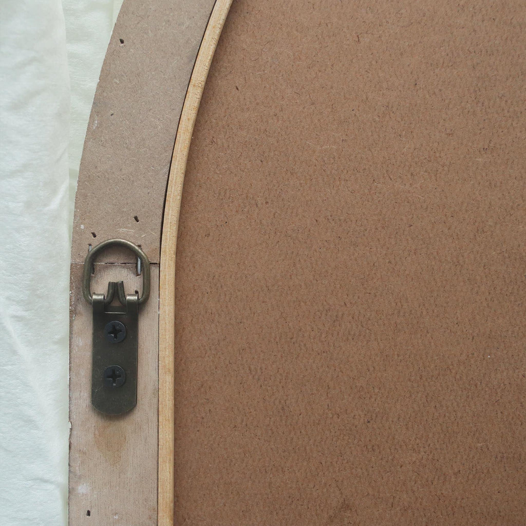 Arch Window Wood Frame Mirror Brown Handmade - Diamond Home USA