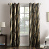 No. 918 Intersect Ogee Print Semi-Sheer Grommet Curtain Panel 48" w x 84" l - Spruce