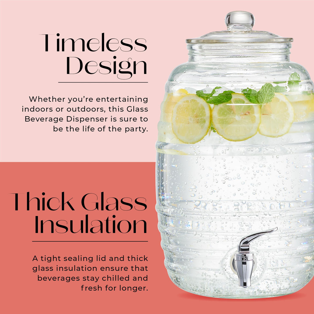 Style Setter Oak Grove Beverage Dispenser Cold Drink Dispenser w/ 2.5-Gallon - Diamond Home USA