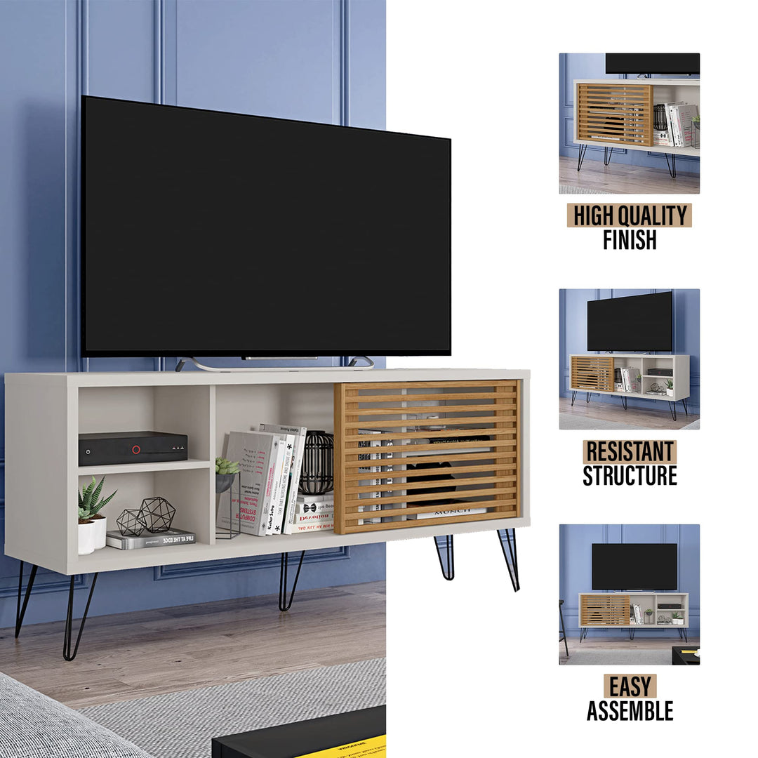 Lider Design Modern TV Stand with Sliding Door for TVs up to 55” - 53.5” Wide - Diamond Home USA