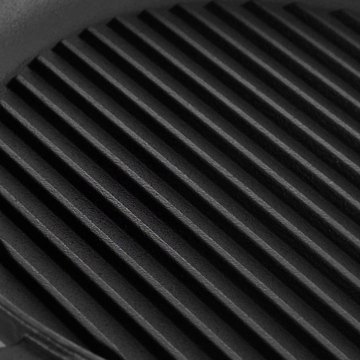 Store 12 Inch Preseasoned Cast Iron Grill Pan With Dual Pouring Spouts Black - Diamond Home USA