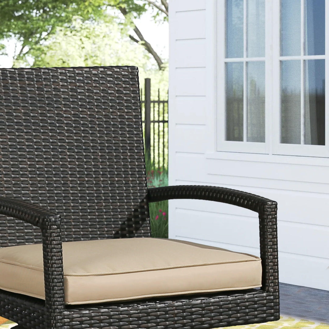 Outdoor Bar Height Stools All-Weather Swivel Stool with Cushion Brown Modern - Diamond Home USA