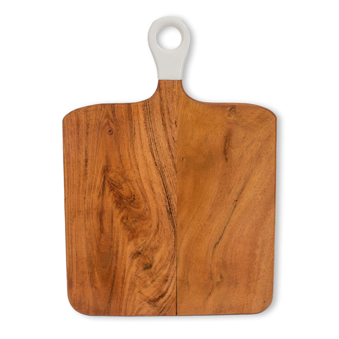 Wood + White Collection Acacia Square Board Medium Brown Rectangle