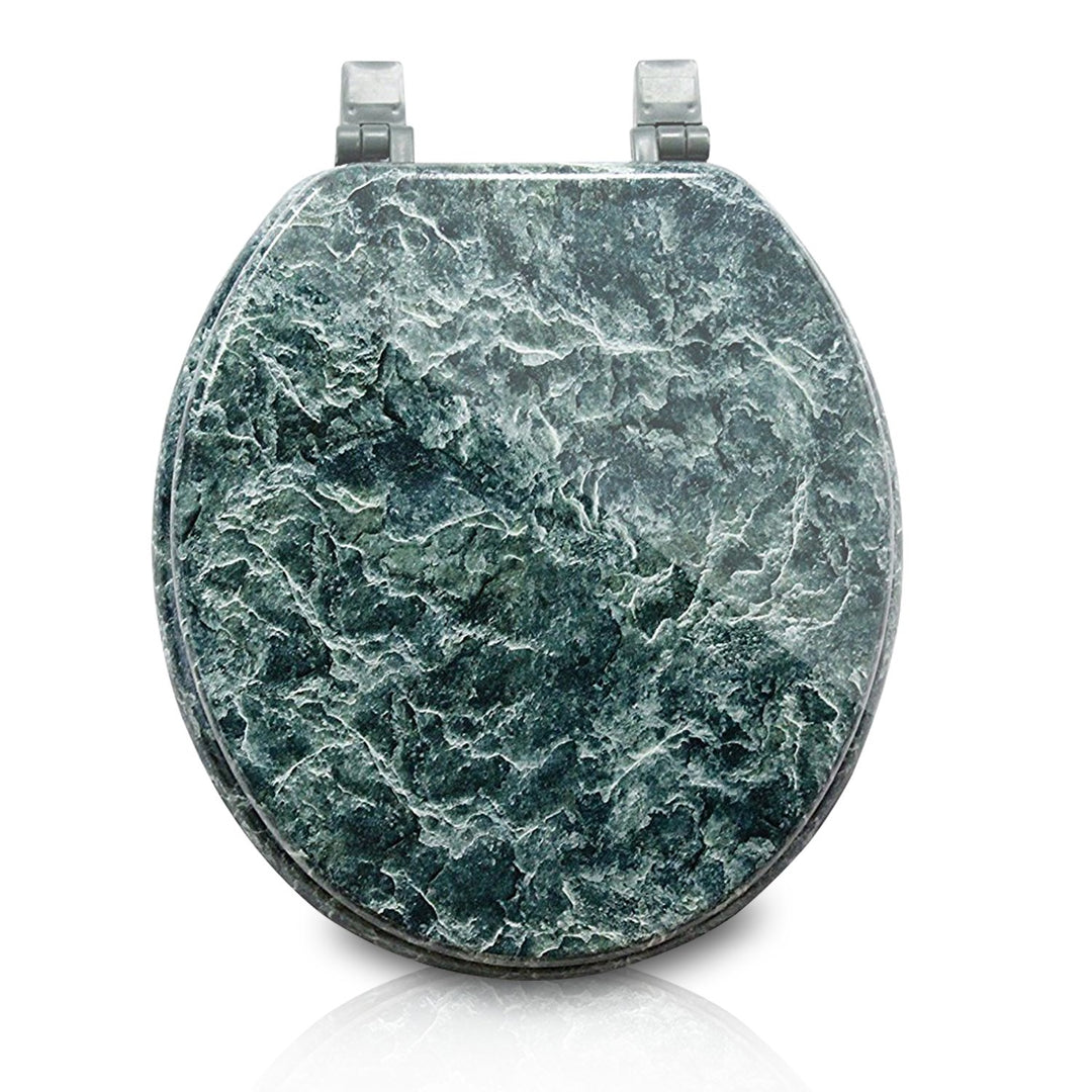 Trimmer Marblized Molded Wood Toilet Seats Faux- Painting in Green