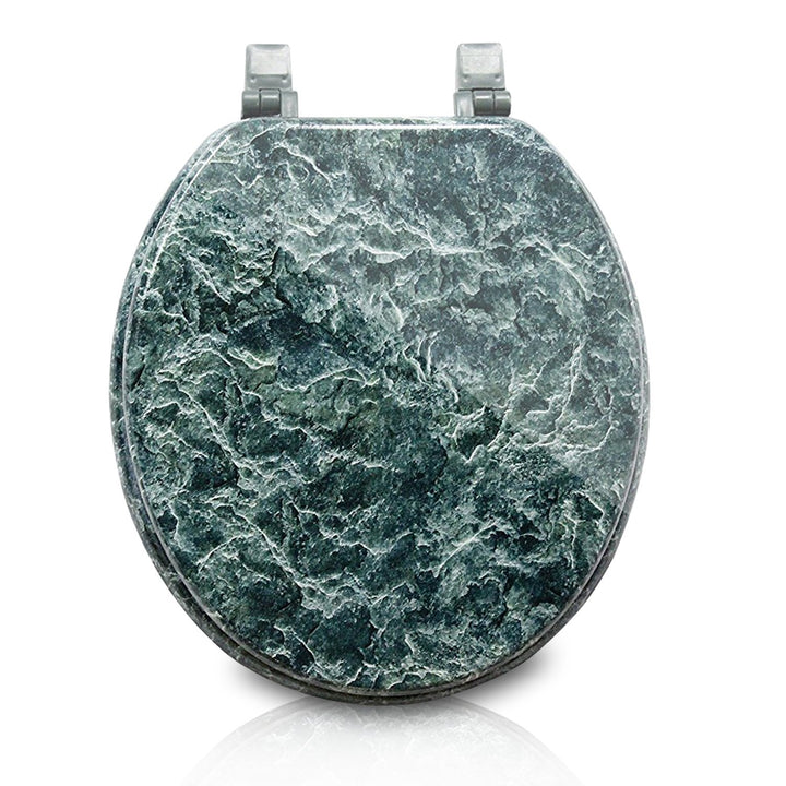 Trimmer Marblized Molded Wood Toilet Seats Faux- Painting in Green