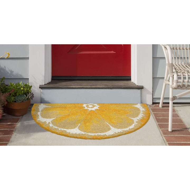 Liora Manne Natura Doormat Non-Slip Natural Fiber Outdoor Mat-Decorative Lemon - Diamond Home USA