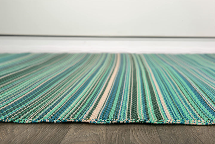 Rugshop Contemporary Stripe Reversible Crease-Free Waterproof remium Recycled 7'10"X10' - Diamond Home USA