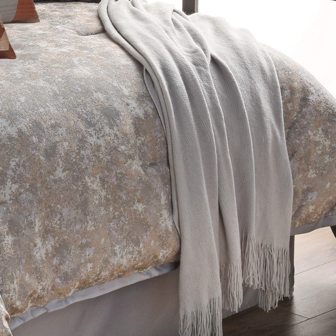 Riverbrook Home Elegant Collection Comforter Set Queen Aileen - Gray/Spice - Diamond Home USA