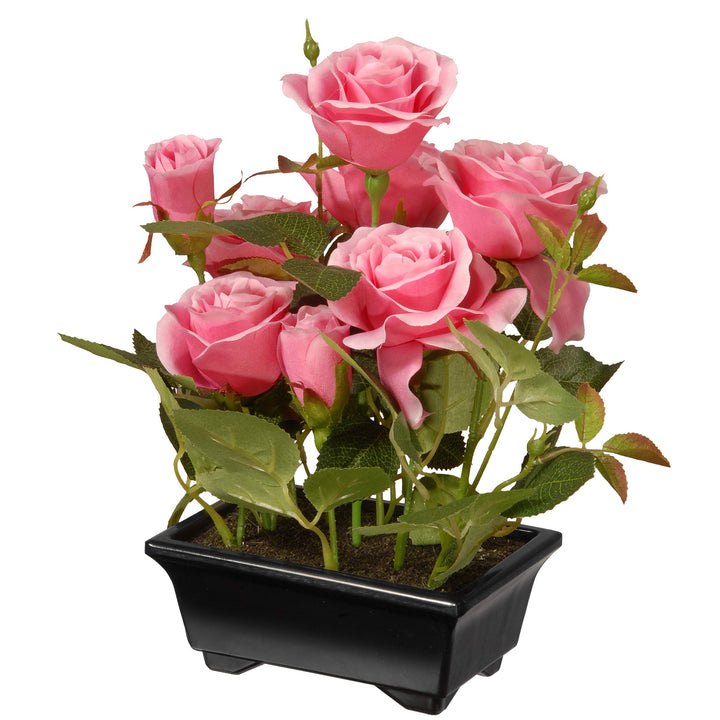 National Tree Pink 10" Potted Rose Flowers