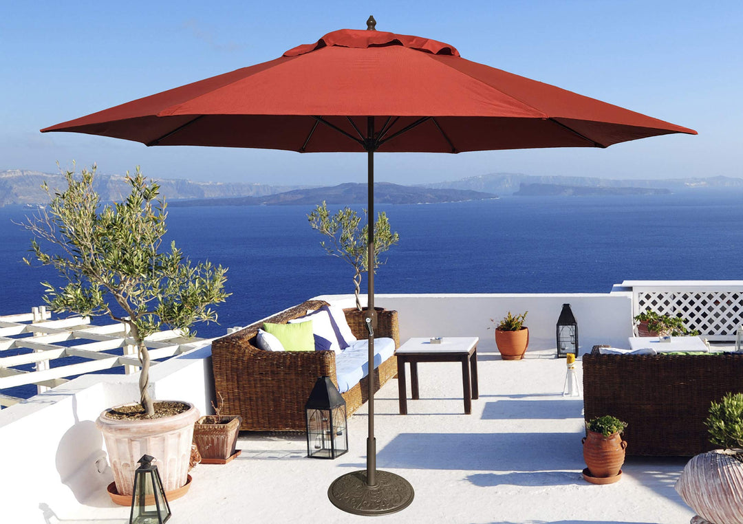 Tropishade 11' Umbrella with Premium Red Brick Olefin Cover (Base not Included) - Diamond Home USA