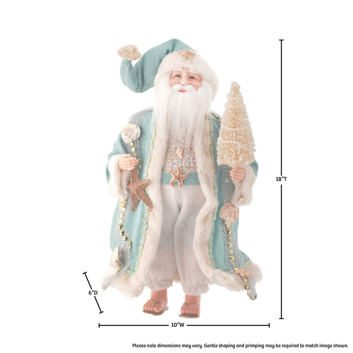 18" Fabric Under The Sea Santa Blue - Diamond Home USA