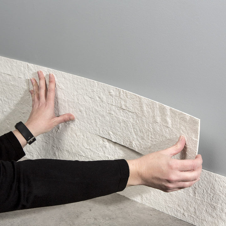 ACP Aspect 5.9-inch x 23.6-inch Golden Sandstone Peel and Stick Stone Backsplash - Diamond Home USA