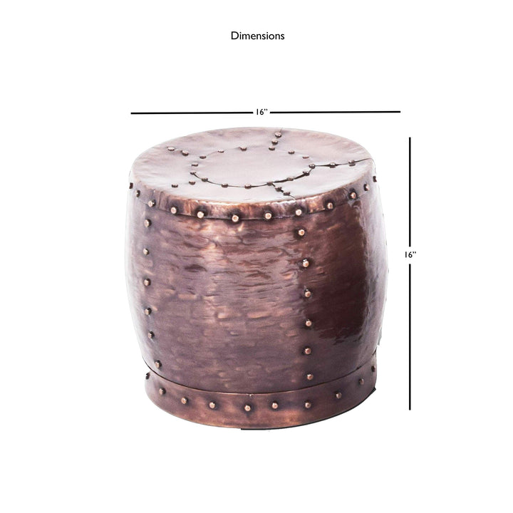 Greyson Living Chatra Antiqued Copper Iron Round End Table by - Diamond Home USA