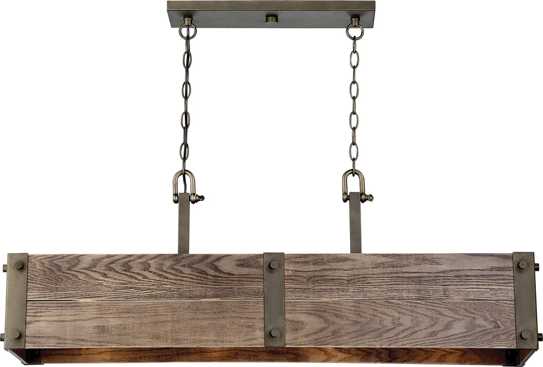 Nuvo 60/6424 Winchester 4-Light Trestle Pendant Bronze & Aged-Wood Finish - Diamond Home USA