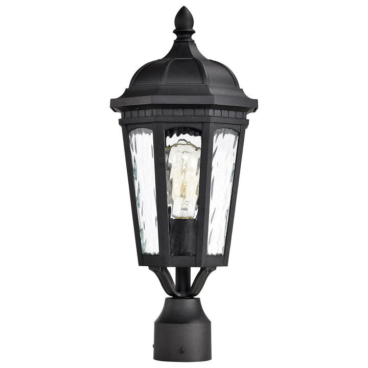 East River Outdoor Post Light Pole Lantern 1 Matte Black Finish Clear Water - Diamond Home USA