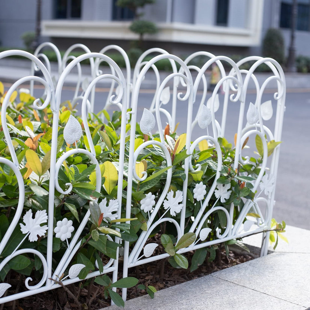5X Folding Decorative Garden Fence ron Animal Barrier Flower Border 23.4x24.4 - Diamond Home USA