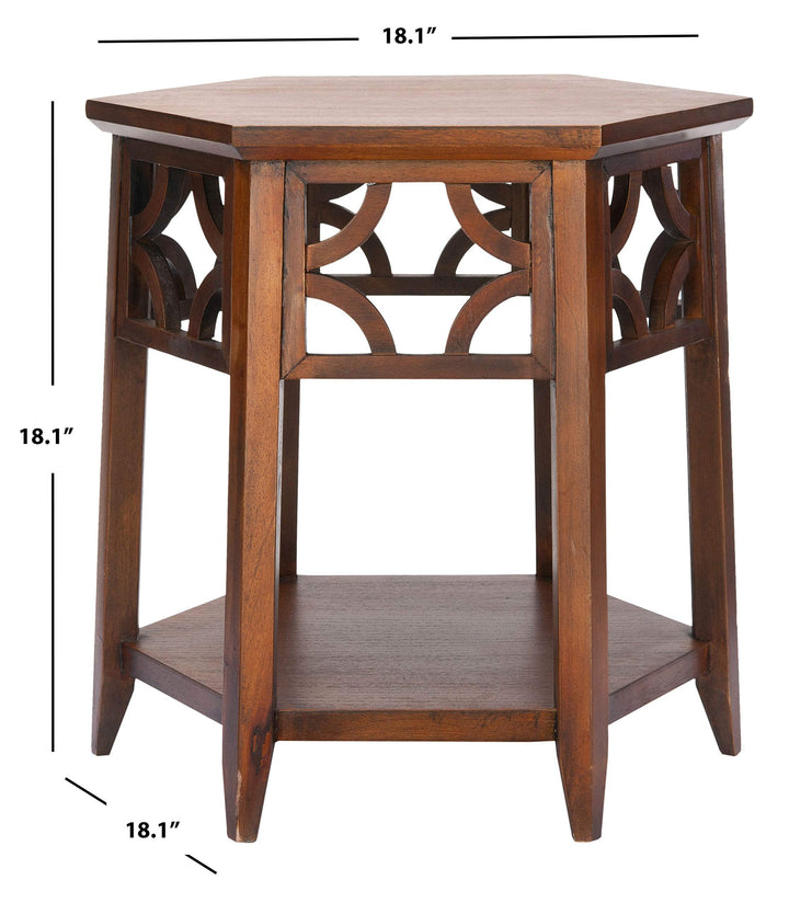 Safavieh American Homes Collection Connor Light Brown Hexagon End Table - Diamond Home USA