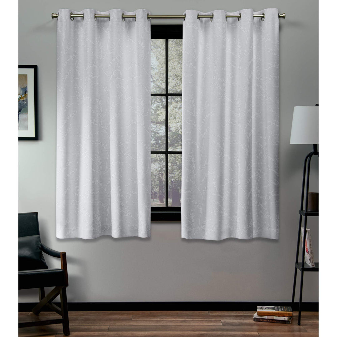 Exclusive Home Kilberry Woven Room Darkening Blackout Grommet Top Curtain 52X63 - Winter