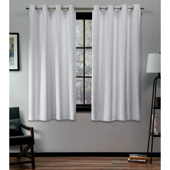Exclusive Home Kilberry Woven Room Darkening Blackout Grommet Top Curtain 52X63 - Winter