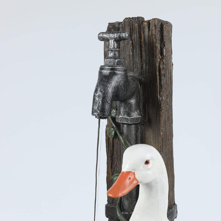 Resin Duck Family Outdoor Patio Fountain Multi Color Farmhouse Polyresin - Diamond Home USA