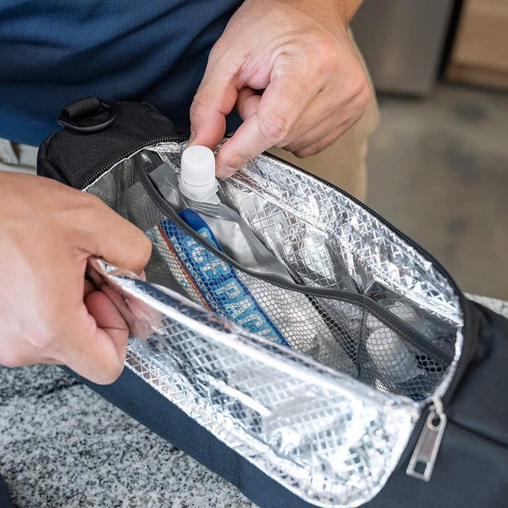 Carry-All Golf Cooler Bag with Ice Packs and Black Polyester - Diamond Home USA