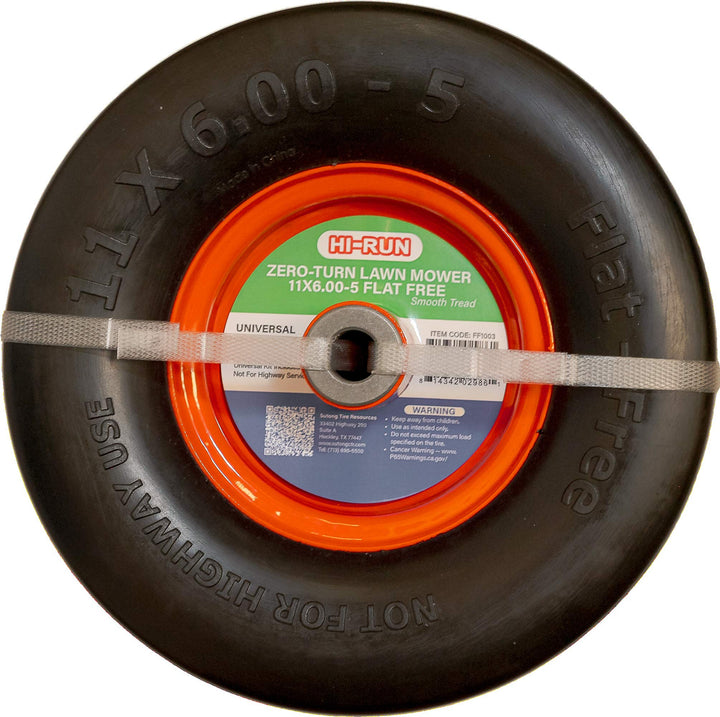 HI-RUN 11X6.00-5 Flat-Free PU Tire/Wheel Assembly with Universal Bushing Kits