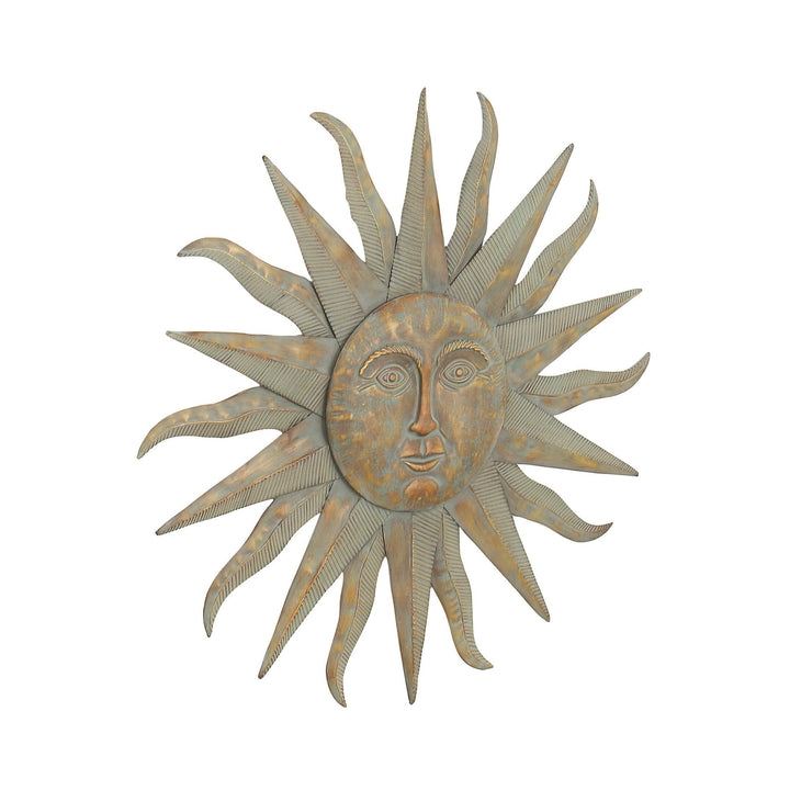 Modern Iron Sun-Inspired Wall Decor Grey Bohemian Eclectic - Diamond Home USA