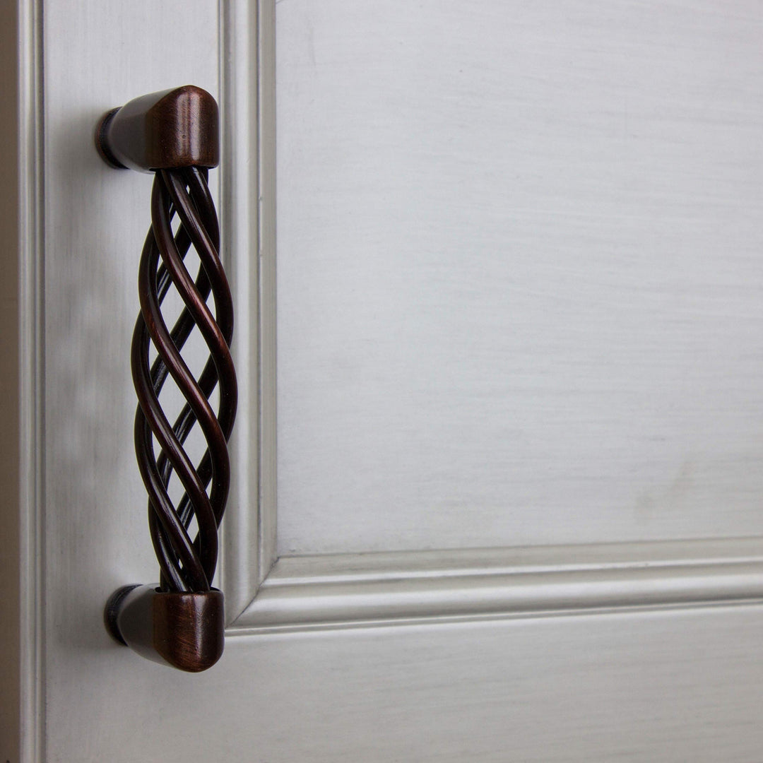 3-3/4-inch Screw Center Twisted Birdcage Cabinet Hardware Pull - Rustic Bronze - Diamond Home USA
