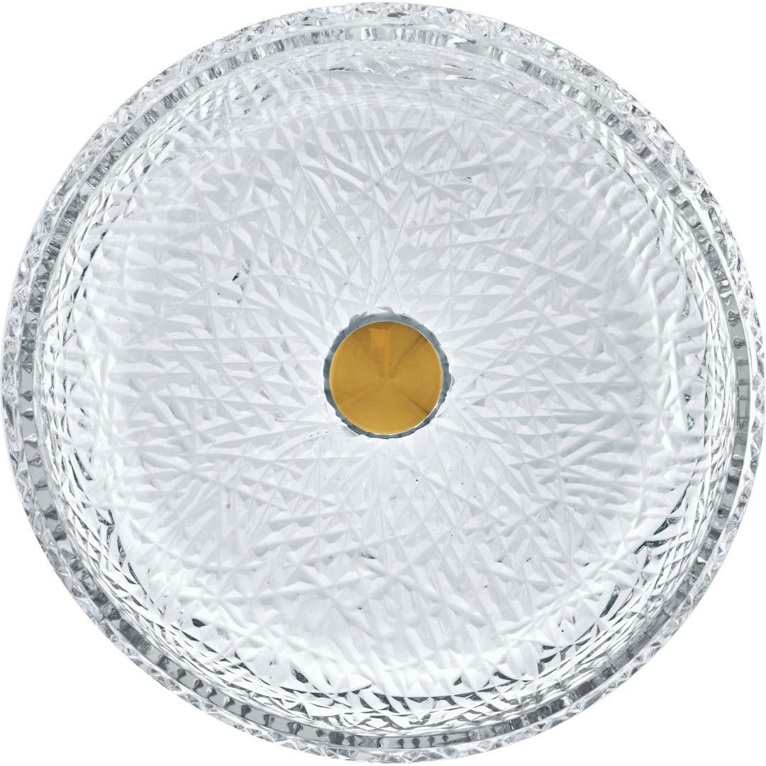 Round Basin Glass Crystal Bathroom Vessel Sink 18" Clear Finish Rust Resistant - Diamond Home USA