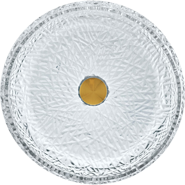 Round Basin Glass Crystal Bathroom Vessel Sink 18" Clear Finish Rust Resistant - Diamond Home USA