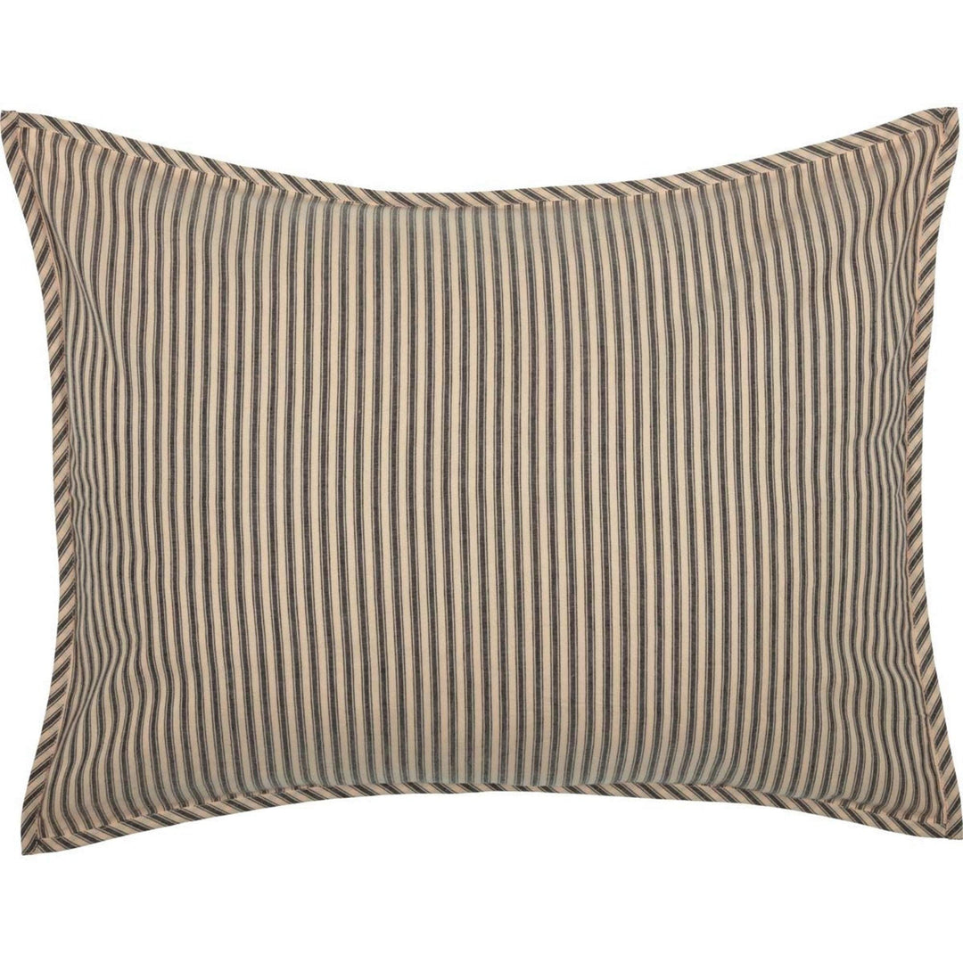 Mill Ticking Stripe Sham - King Black White Striped Farmhouse Cotton Single - Diamond Home USA