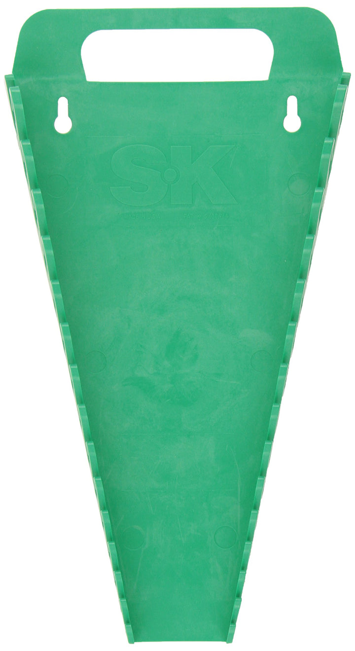 SK Hand Tools 1074 15 Slot SureGrip Combination Wrench Rack Green