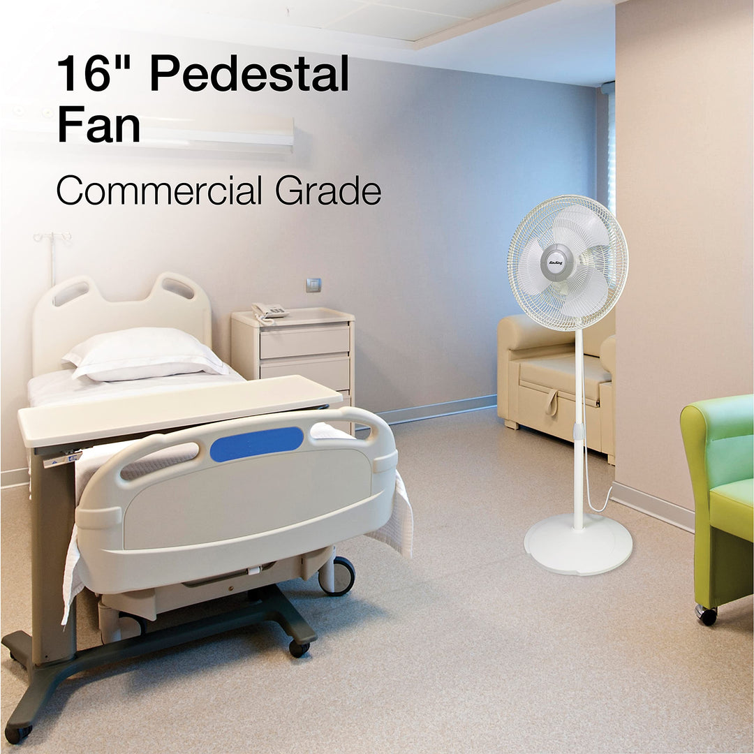 Air King 9126 16-Inch Adjustable Oscillating Pedestal Fan - Diamond Home USA