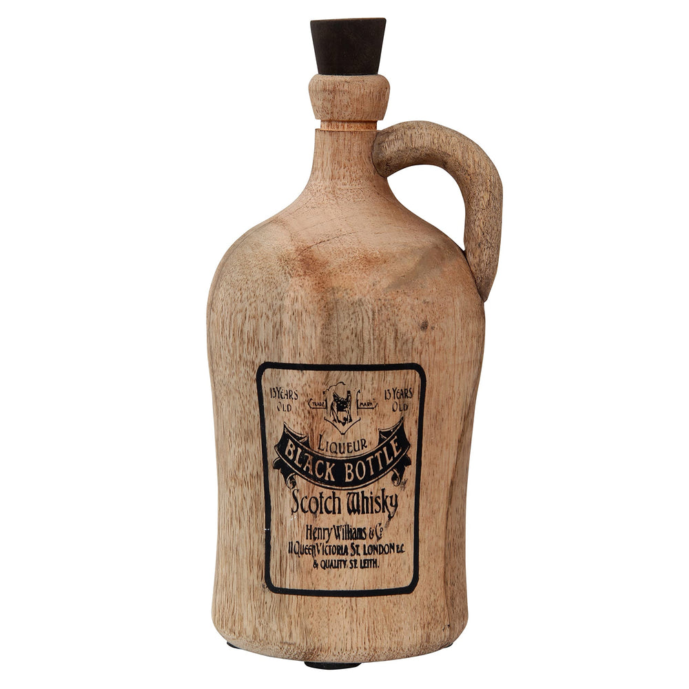 Showpiece is Free Standing Art Bottled Printed Mango Wood Brown Natural Finish - Diamond Home USA