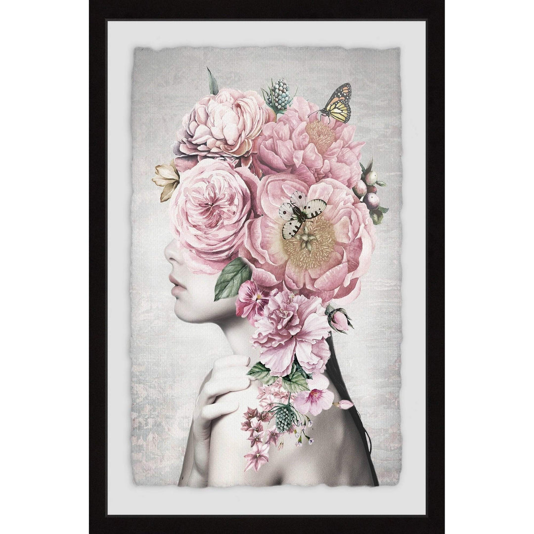 Marmont Hill - Handmade Floral Hair Framed Print 8 x 12 - Diamond Home USA