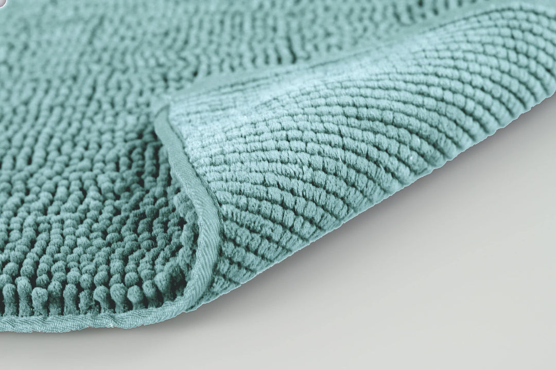 Resort Collection Plush Shag Chenille 2-Piece 17 x 24" Bath Mat Set Aqua - Diamond Home USA