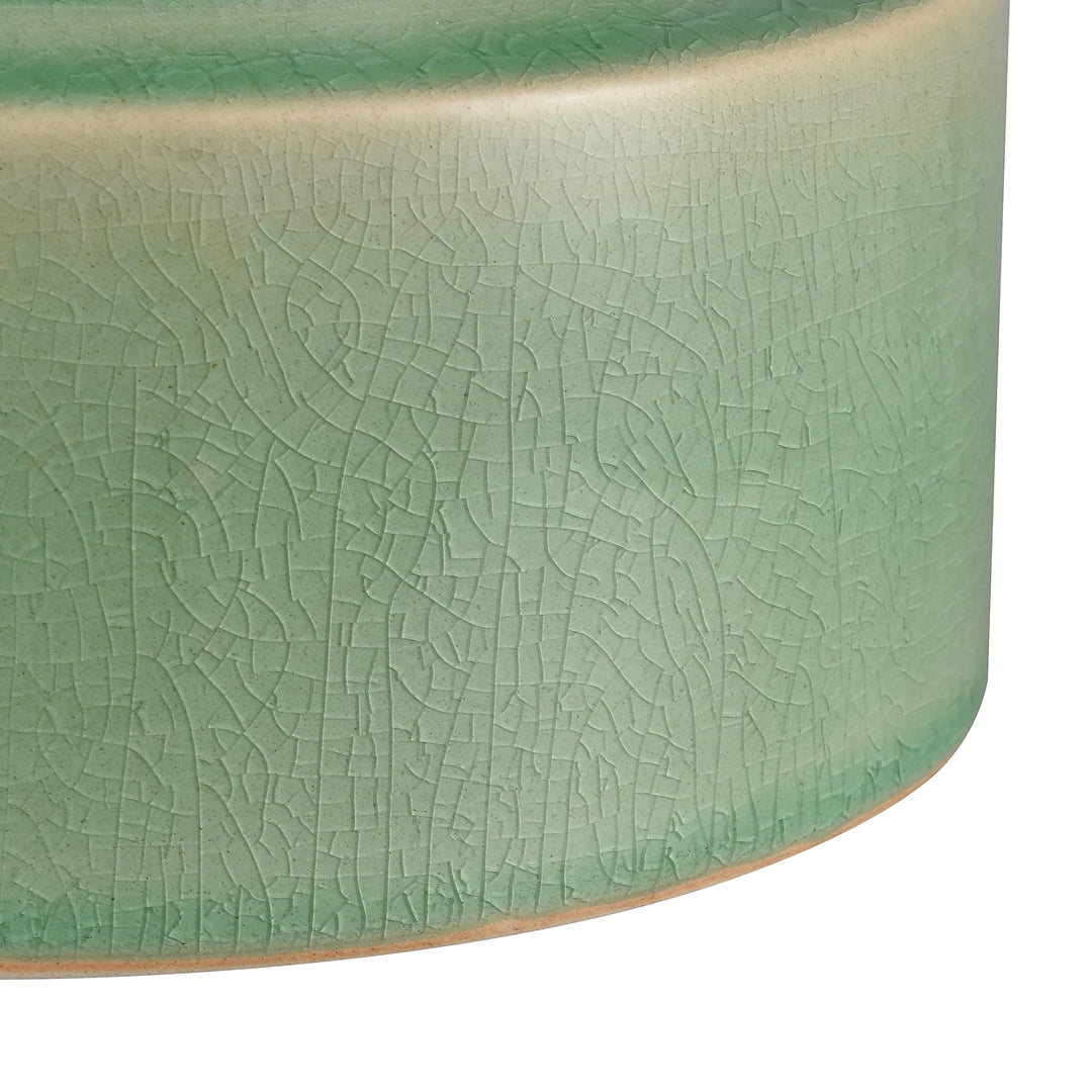 Vase Medium Green Modern Contemporary Ceramic - Diamond Home USA